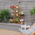 thumbnail image 4 of Costway Bamboo Plant Stand 5 tier 10 Potted Plant Shelf Display Holder Brown, 4 of 9