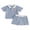 Blue, variant on BemeyourBBs Toddler Baby Boys Summer Clothes Baseball Outfits Baseball Embroidery Striped Short Sleeve Turn Down Collar Shirt Tops and Pockets Shorts Set Infant Baby Girl Summer Outfits