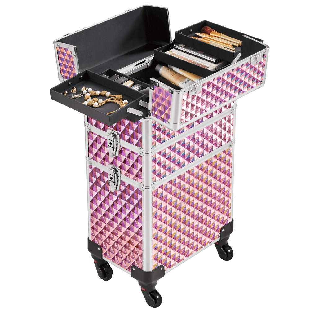 Renwick 3-in-1 Rolling Makeup Train Case, Pink