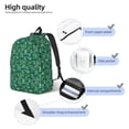 thumbnail image 3 of Disketp Monstera Leaves print Canvas Backpack Lightweight Travel Daypack Student Rucksack Laptop Backpack-, 3 of 5