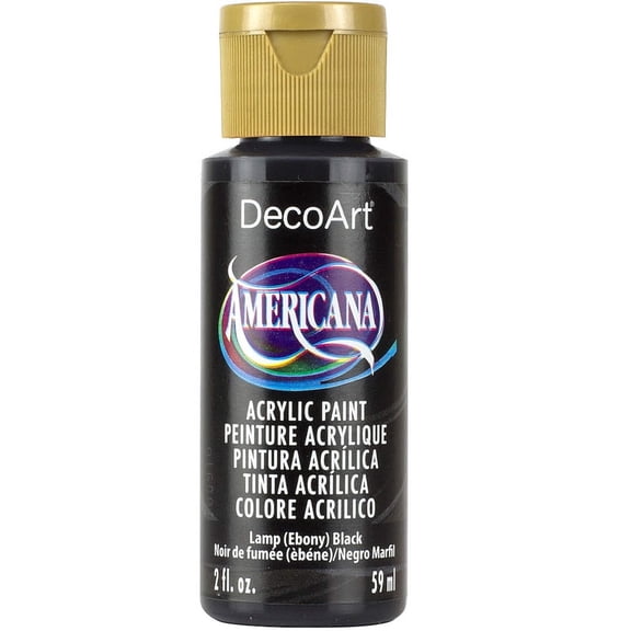 DecoArt Americana Acrylic Paint 2oz-Ebony Black - Opaque