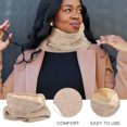 thumbnail image 2 of UPOUART 1Pack Creative Double-Layer Scarf Winter Neck Gaiter for Women Beige, 2 of 4