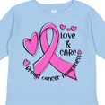 thumbnail image 4 of Inktastic Love, Care, Cure Breast Cancer Awareness Pink Ribbon Boys or Girls Long Sleeve Toddler T-Shirt, 4 of 5
