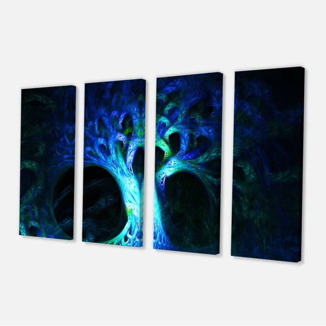 Designart - Arbre Psychédélique Bleu Magique - Impression sur Toile Abstraite