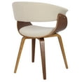 thumbnail image 3 of Vintage Mod Mid-Century Modern Dining/Accent Chair in Walnut and Cream by LumiSource, 3 of 7