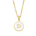 thumbnail image 5 of DLQT White Oil Drop Alloy Necklace A White English Letter Necklace Pendant Round Pendant 26 Letter Necklace, 5 of 8