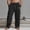 Black, variant on WIZUTIZ Men's Cotton Linen Pants Breathable Lightweight Elastic Drawstring Waist Multi-Pocket Casual Trousers Straight Leg Loose Fit Cargo Pants