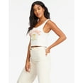 thumbnail image 4 of Billabong Women's X Ron Jon Surf Shop Know The Way Cropped Tank Top Tee T-Shirt (X-Small, White), 4 of 5