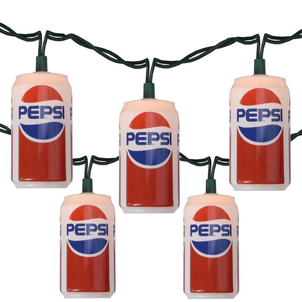 Northlight 10ct Classic Pepsi Can Novelty Christmas Lights Red 8.5