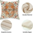 thumbnail image 6 of Boho Pillow Covers 18x18 Set of 2, Vintage Carpet Teal Orange Decor Throw Pillows Ethnic Design Decorations Farmhouse Pillowcase Spring Summer Linen Bohemian Outdoor Cushion Case for Couch, 6 of 6