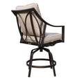 thumbnail image 4 of Benzara Noe 46" Swivel Metal & Fabric Outdoor Barstools in Bronze (Set of 2), 4 of 5