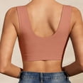thumbnail image 2 of Sports Bras for Women Plus Size Front Closure Wireless Breathable Bra Bras for Women No Underwire Brown 5Xl, 2 of 9