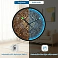 thumbnail image 5 of Indoor 12' Voice-Activated Luminous Decoration Wall Clock With LED Night Light A Gold Foil Damask Texture, 5 of 8
