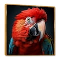 thumbnail image 2 of Designart "Portrait of Scarlet Parrot" Animals Framed Wall Art - Red Parrot Living Room Framed Canvas Art, 2 of 6