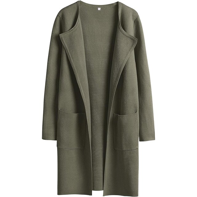 ANRABESS Cárdigan de punto con frente abierto para mujer, manga larga, solapa, informal, sólido, elegante