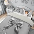 thumbnail image 2 of Meiyoeat Fashion Glitter Bow Gemstones Duvet Cover Set for Women Girls, Silver Sequin Print Bedding Full, Grey Reversible, 1 Duvet Cover and 2 Pillowcases (No Comforter), 2 of 6