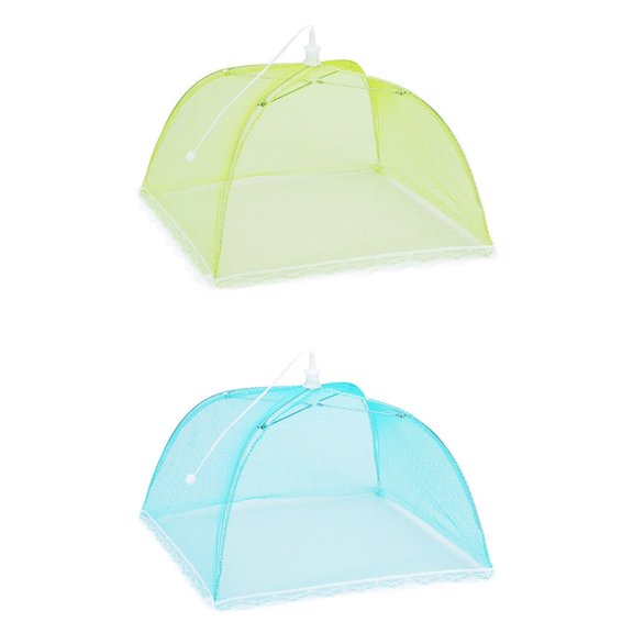 Jierger 2 Large Pop-Up Mesh Screen Protect Food Cover Tent Dome Net Umbrella Picnic for Outdoors Screen Tents Parties Picnics BBQs Reusable and Collapsible 17 Inches