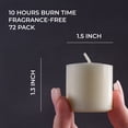 thumbnail image 2 of CANDWAX Unscented Ivory Votive Candles Set of 72 - Clean-Burning, Long-Lasting 15 Hour Burn - Ideal for Weddings, Home Décor, Spa, Events - Bulk Value for Versatile Use, 2 of 7