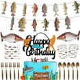 thumbnail image 2 of Adorno de pastel de pesca para hombres, Decoración de Pastel de feliz cumpleaños, globo de pescado, suministros de fiesta de cumpleaños para niños con temática de pescador, Baby Shower, 2 of 5