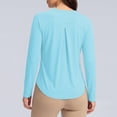 thumbnail image 6 of Women's UPF 50+ Sun Shirts Long Sleeve Workout UV Protection Athletic Running Gym Hiking Tops Lightweight Round Neck Top with Thumb Buckle, 6 of 6