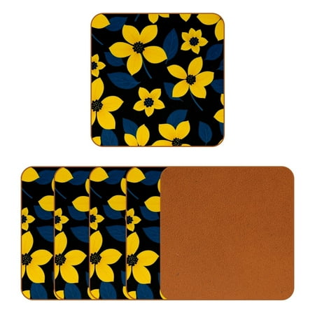 

YZUOUZY Coasters Table Decor 6 Pack Square Custom Coasters Polka Dot Scribble