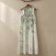 thumbnail image 5 of Xoenoiee Green Tree Leaf Print Women's Summer Maxi Dress 2026 Sleeveless Crewneck Tank Dress with Pockets, Flowy Cotton Linen Beach Vacation Boho Sundress with Back Zipper, XL, 5 of 7