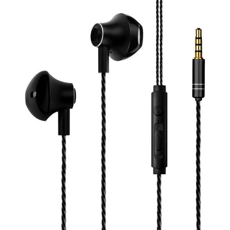 Metal Rotor Headset 3.5mm Headphones 3.5mm Headset by Insten Metal 3.5MM Stereo In Ear Headphone Earbud Handsfree Earphone (with Microphone) for Cell Phone Tablet Laptop Apple iPhone Samsung Galaxy LG Motorola Smartphone ()