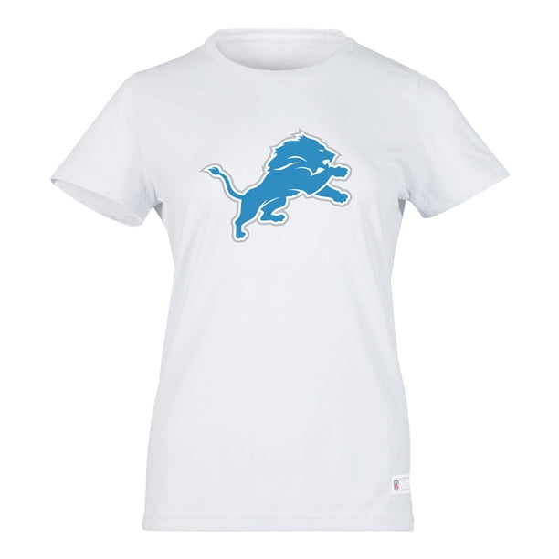 NFL Playera Aficionado Básica Detroit Lions Blanco para Mujer, Talla Chica