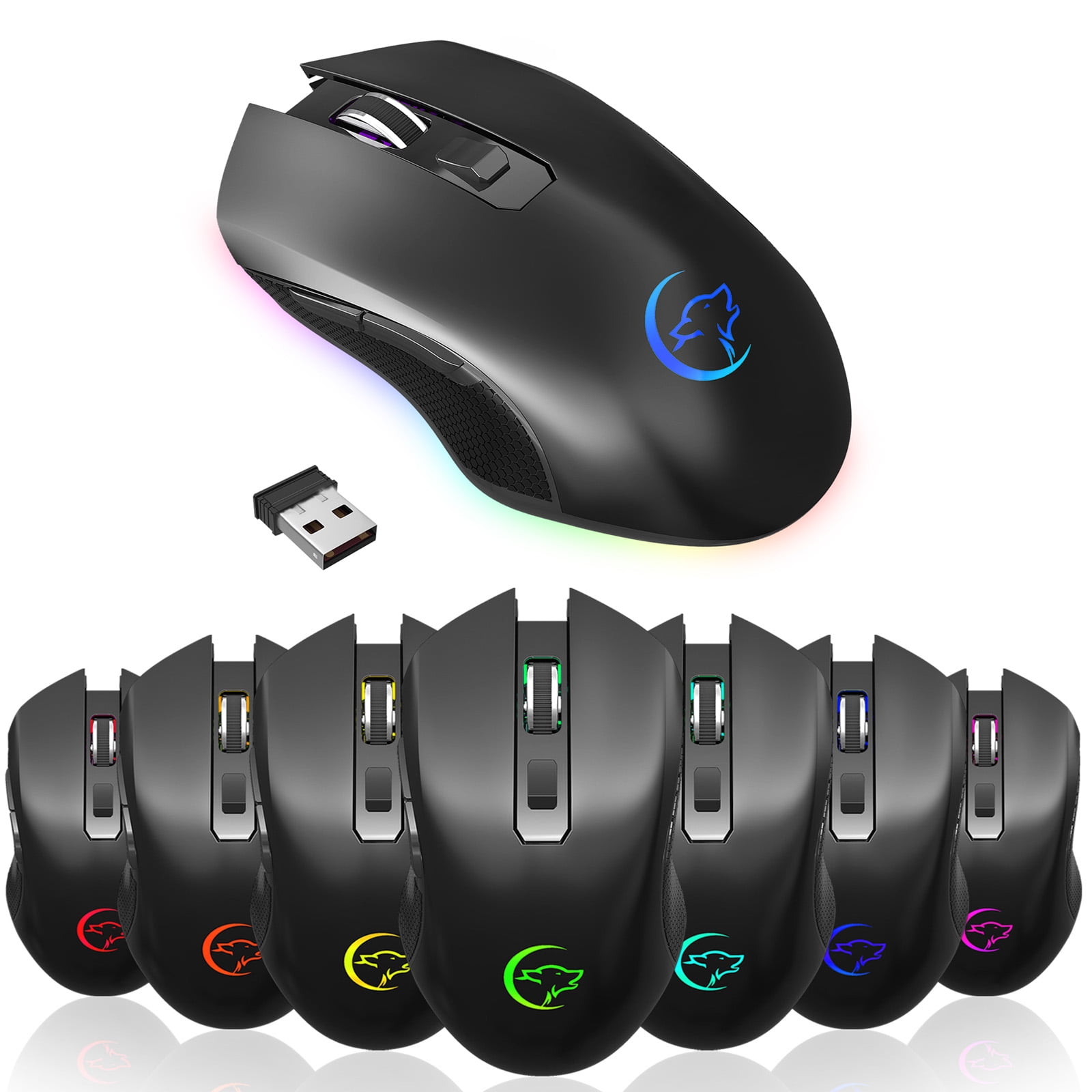 Wireless Gaming Mouse, EEEkit 2.4G Silent Click Wireless Rechargeable