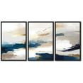 thumbnail image 5 of Drsoum 16x24in3pcs Black Framed Blue Abstract Wall Art Modern Minimalist Painting Decor Graffiti Artwork Decor, 5 of 7