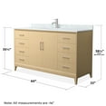 thumbnail image 4 of Janna 60" White Oak Single Vanity & White Carrara Marble Top & Nickel Trim, 4 of 5