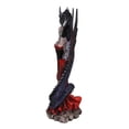 thumbnail image 3 of Fantasy Red Gowned Gothic Rose Fairy With Black Grendel Volcano Dragon Figurine, 3 of 8