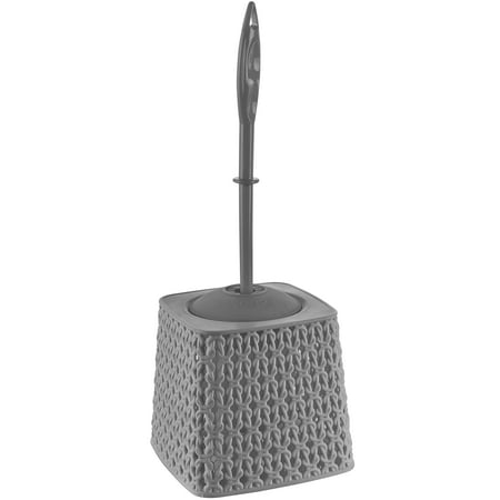 - Dream Bath Heavy Duty Toilet Brush with Shred Proof Bristles, plastic handle, and Knit Design base, Grey