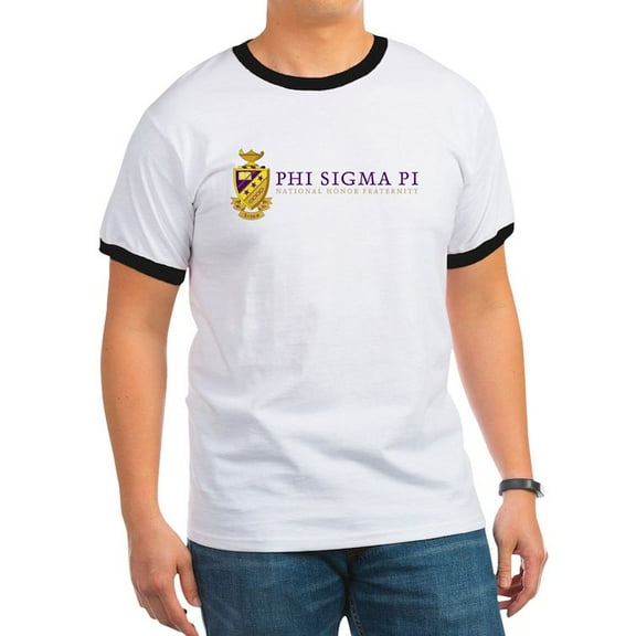 CafePress - Phi Sigma Pi Full Color Wordmark T Shirt - 100% Cotton Ringed T-Shirt