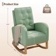 thumbnail image 3 of BouPower Modern Upholstered Nursery Rocking Glider Chair with High Back & Side Pocket, Sturdy Wooden Leg Accent Rocker for Living Room Bedroom, 3 of 6