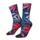 thumbnail image 1 of Balery Red And Blue Leaves Calcetas Largas con Estampado para Hombre y Mujer – Suaves y Transpirables, Talla Única (US 5-11), 1 of 6