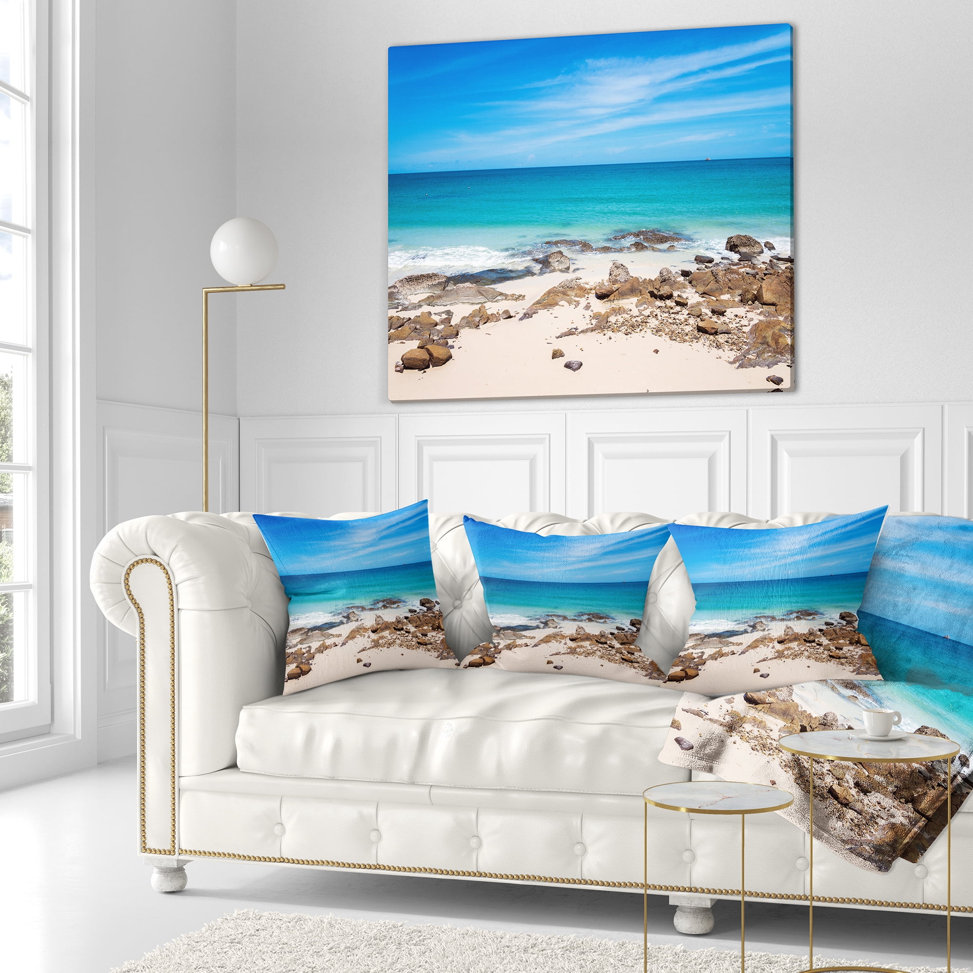Designart Beach at Samed Island Thailand - Seashore Photo Throw Pillow - 18x18