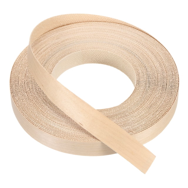 Bisel de Uxcell, Cinta de Chapa de Madera Pre-pegada Flexible para Bisel de Contrachapado con Adhesivo Termofusible para Restauración de Muebles Arce 3/4 pulgada x 49 pies