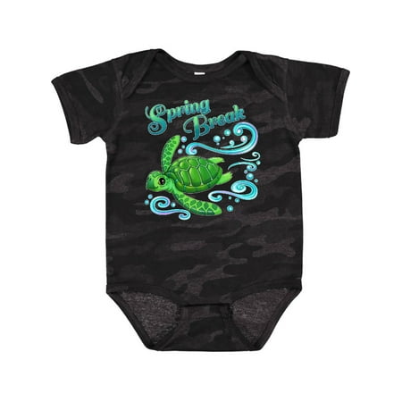 

Inktastic Spring Break- Cute Sea Turtle Gift Baby Boy or Baby Girl Bodysuit
