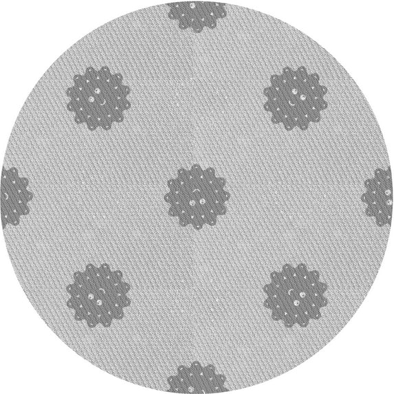 Ahgly Company Machine Washable Indoor Round Transitional Gunmetal Gray Area Rugs, 8' Round