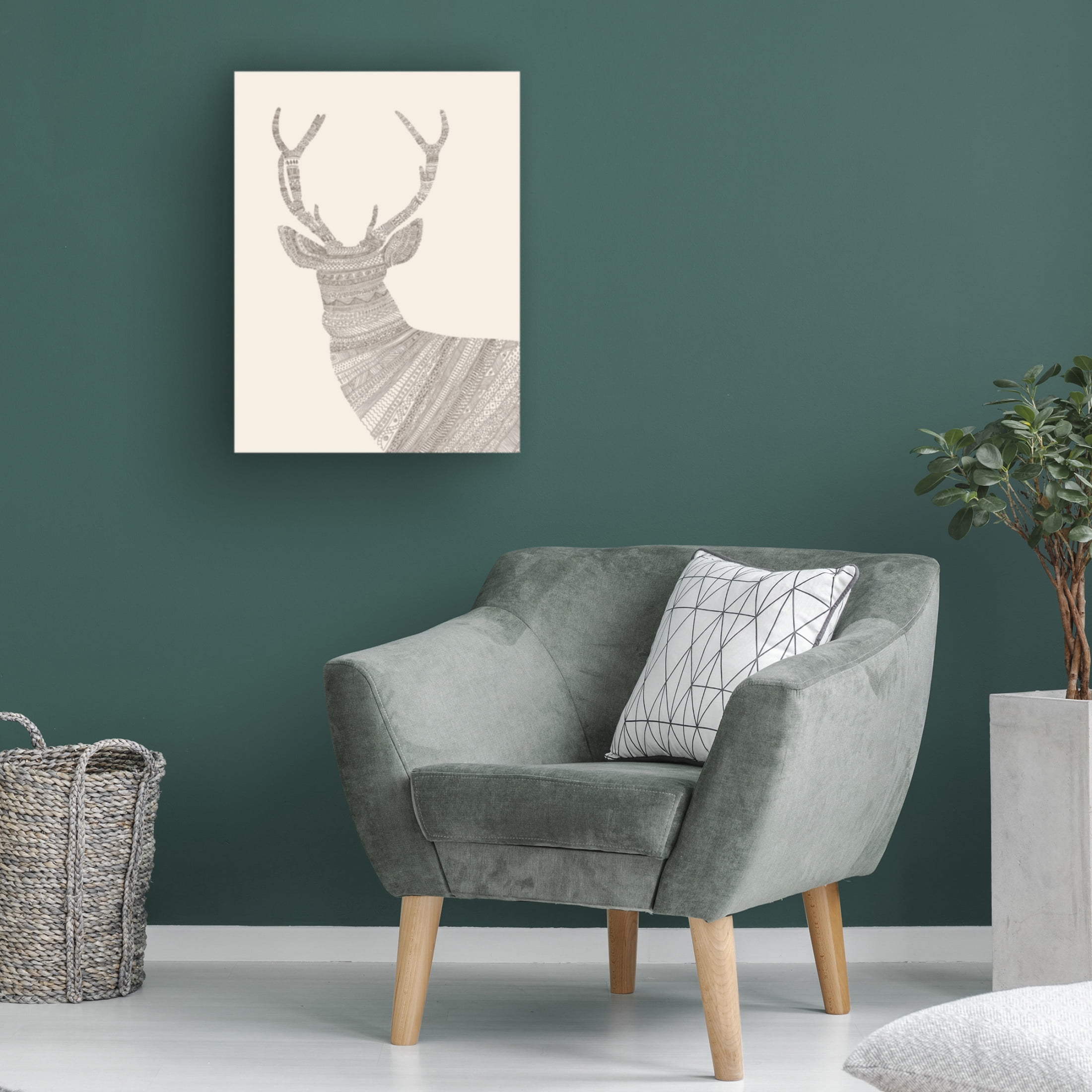 Trademark Fine Art Florent Bodart Stag Beige Canvas Wall Art