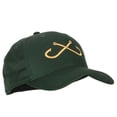 thumbnail image 5 of Fishing Crossed Fishhooks Embroidered Solid Cotton Pro Cap - Dk Green OSFM, 5 of 5