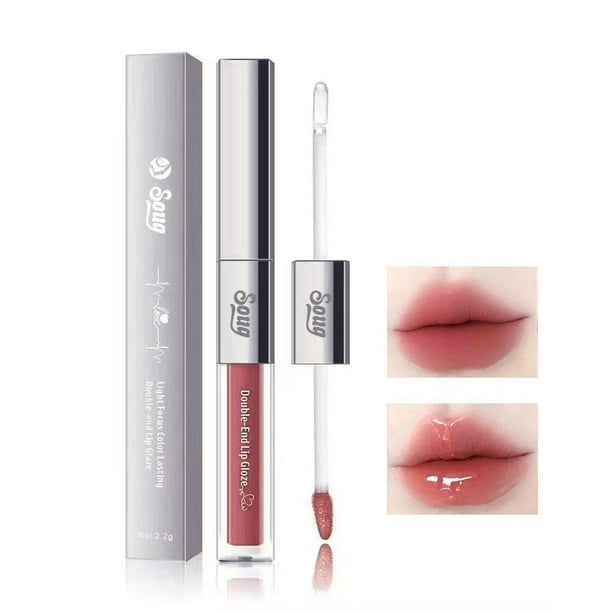 LUVCLS Lápiz labial mate 3 en 1, suave, duradero y con brillo de labios