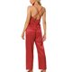 thumbnail image 3 of INSPIRAR CHIC Camisetas de satén para mujeres con pantalones, conjuntos de pijamas de color sólido XS Rojo, 3 of 5