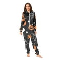 thumbnail image 2 of FORMRS Onesies Pajama for Adults Unisex Hoodie Winter Jumpsuit One Piece Sleepwear, Sizes S-2XL, Black Halloween Pattern, 2 of 7