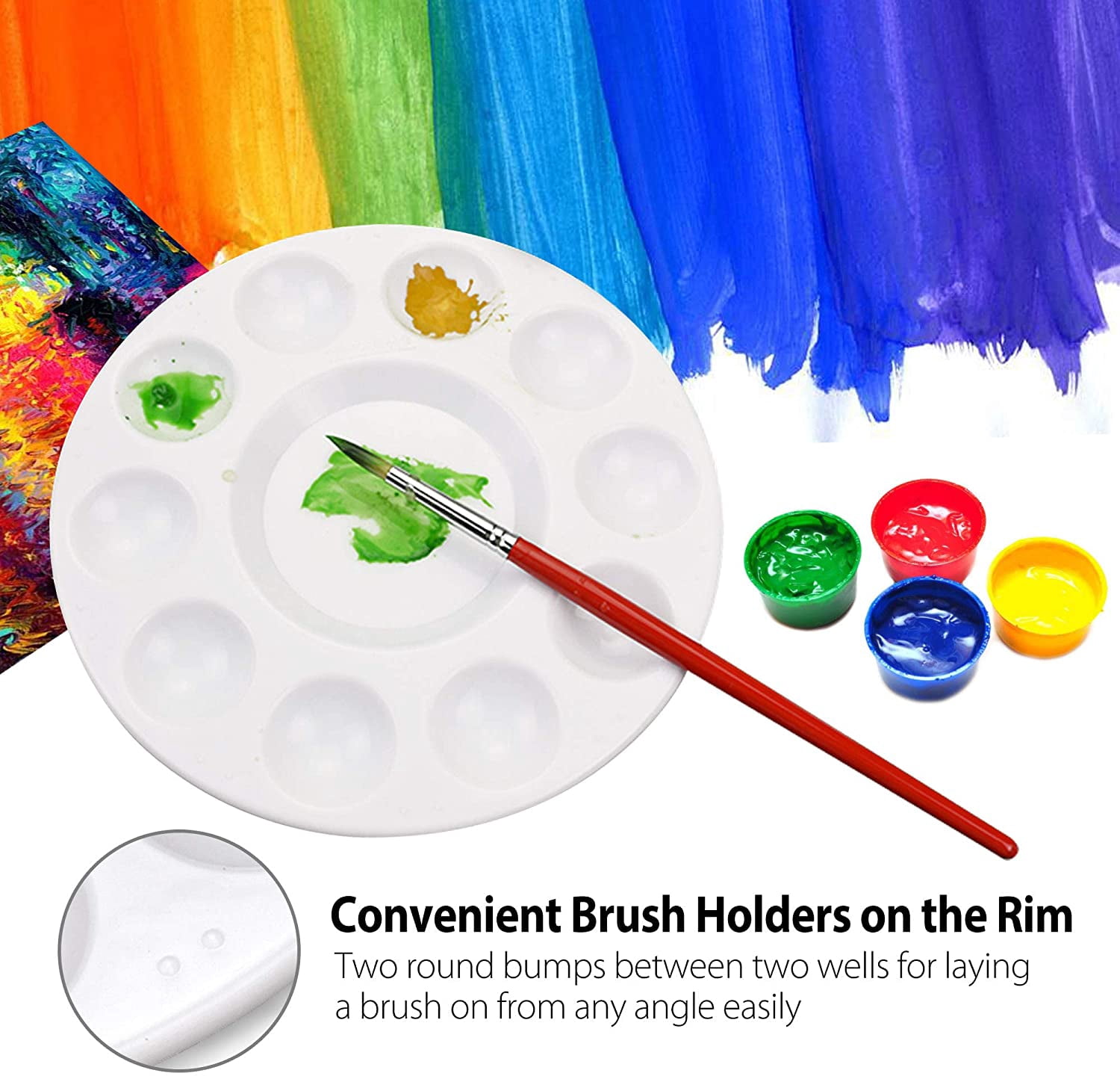 32 Pack Paint Tray Palettes, Plastic Paint Pallets, Painting Tray Palette, Round Paint Holder Tray, DIY Craft, Art Painting, Classes, Play Party, Kindergarten or School