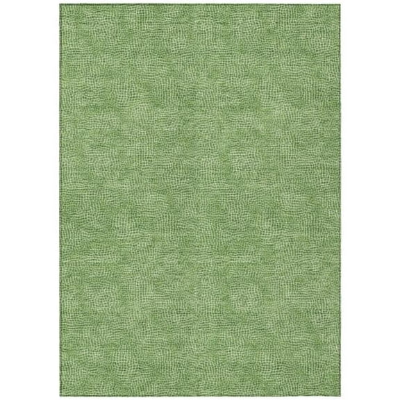 HomeRoots 602366 5 x 8 ft. Green & Ivory Geometric Washable Indoor & Outdoor Rectangle Area Rug