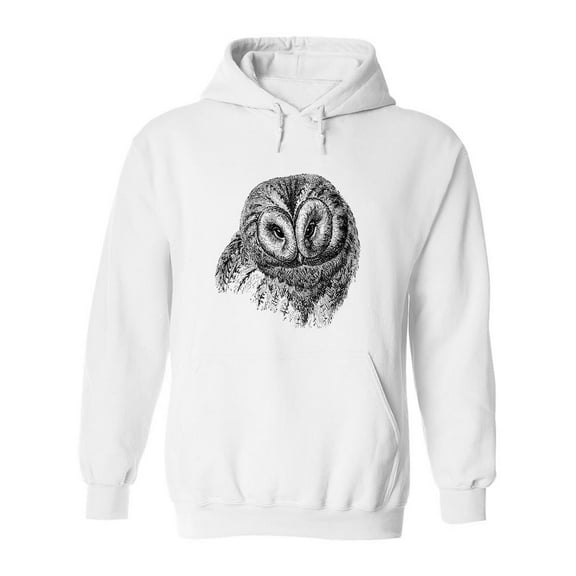 Brown Owl Pencil Drawing Hoodie Men -Image by Shutterstock, Male Medium