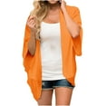thumbnail image 2 of Odeerbi Chiffon Sun Shirts for Women Puff Sleeve Sunscreen Kimono Cardigan Loose Beach Cover Ups Casual Tops Orange, 2 of 8