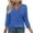 Blue, variant on TYGHBN Women's Fashion Solid 3/4 Sleeve T Shirts V Neck Casual Loose Top Walking T Shirts Women Fashion Shirt Women Size Small Womens Tops Women's Short Sleeve Tops Athletic Top Long Sleeve Cheer